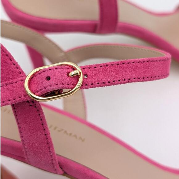 Stuart Weitzman Dancer Twistie 100 Suede Sandal Women's Pink Size US8B EU38.5 - Picture 9 of 10